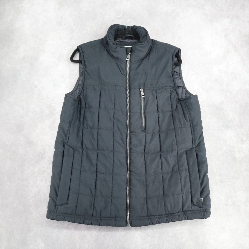 Orvis Vest Black EUC Men's M Puffer Quilted Jacket Casual Outdoors Hiking